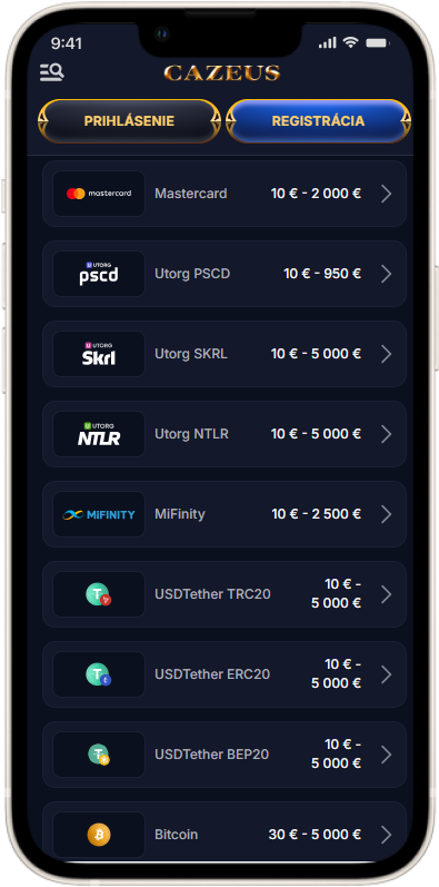 Rýchly a pohodlný vklad v slovenskom kasíne CaZeus