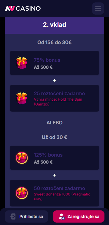 NVCasino uvítací bonus pre Slovákov NVCasino uvítací bonus pre Slovákov