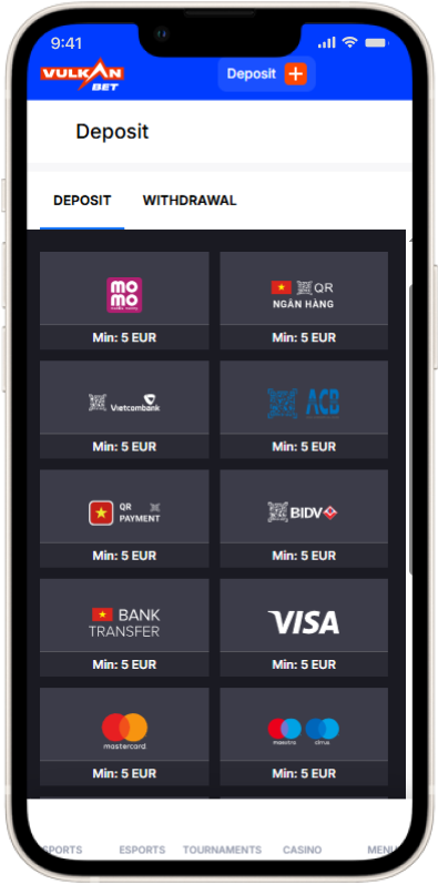 Ľahký vklad do Vulkan Bet